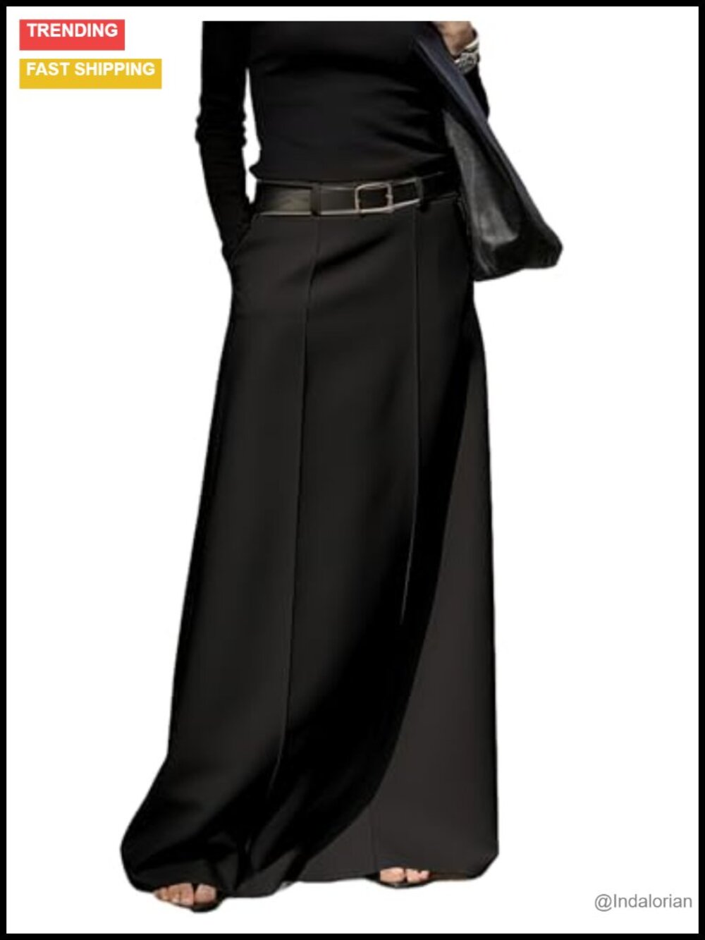 Women's High Waist Maxi Skirt with Pockets, Long Straight Pencil Skirt,